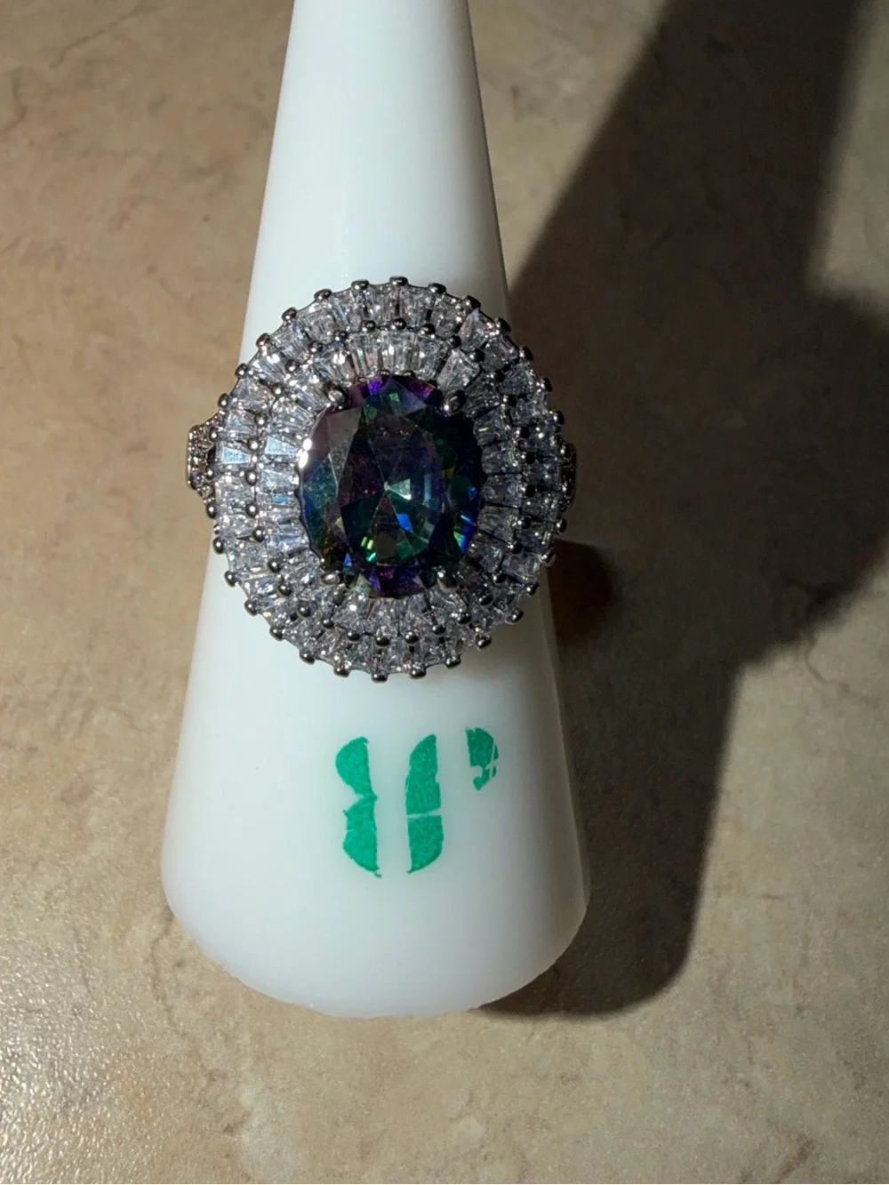 Bomb Party Size 7 Ring-Stuck on Your Love Alexandrite on Hematite RG75571